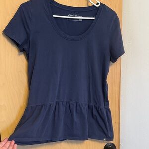 Eddie Bauer Women's Short Sleeve Navy Top